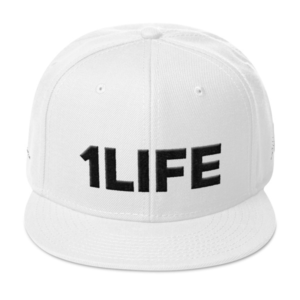 1 Life Otto Snapback Wool Blend 3D Puff Hat (White/Black)