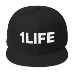 1Life Otto Snapback Wool Blend 3D Puff Hat (Black/White)