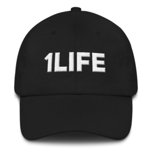 1Life Dad Hat Wool Blend 3D Puff Hat (Black/White) Unisex